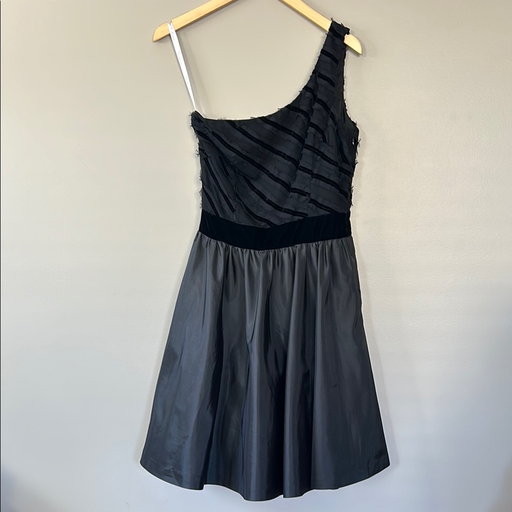 Shoshanna One Shoulder Silk Velvet Cocktail‎ Dress Size 4